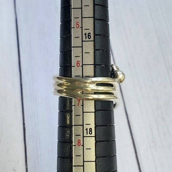 Sterling Silver Triple Layer Beaded Wrap Ring - Picture 8 of 15